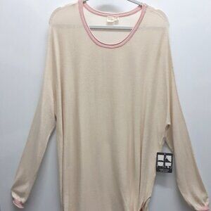 NWT Cloth By Design Cream Pink Cotton Oversized Multi-Wear-Ways Sweater Size XL